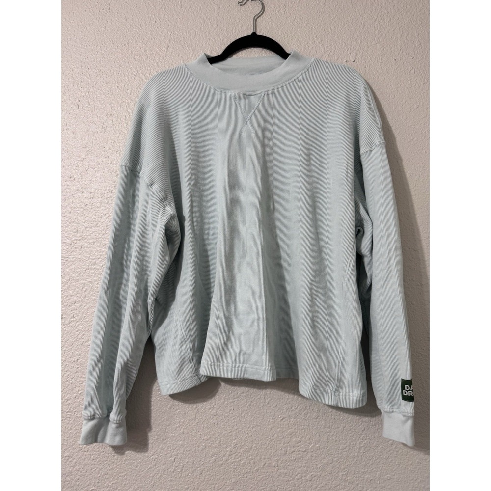 Daily Drills Top XS Small Thermal Long Sleeve Lounge Influencer Light Green Logo